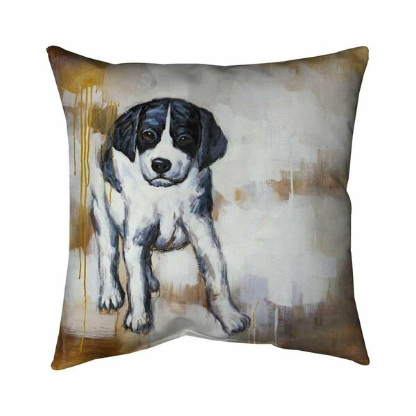 Begin Home Decor 26 x 26 in. Curious Puppy Dog-Double Sided Print Indoor Pillow 5541-2626-AN126